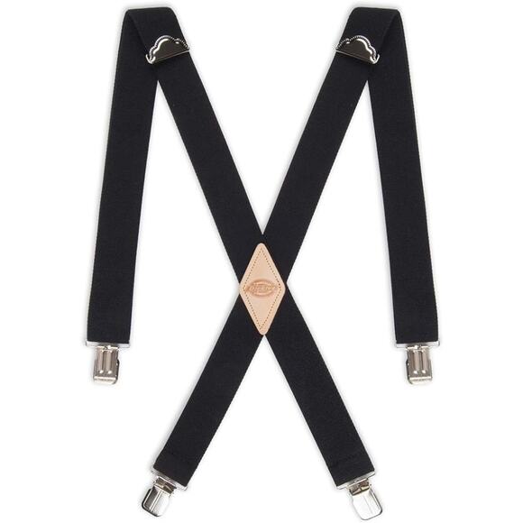 Dickies Men's 1 1/2 inch Solid Straight Clip Adjustable X Back Suspender - Picture 1 of 5